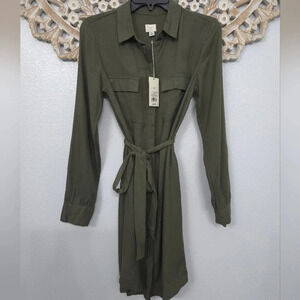 NWT A New Day Olive Green Collared Dress